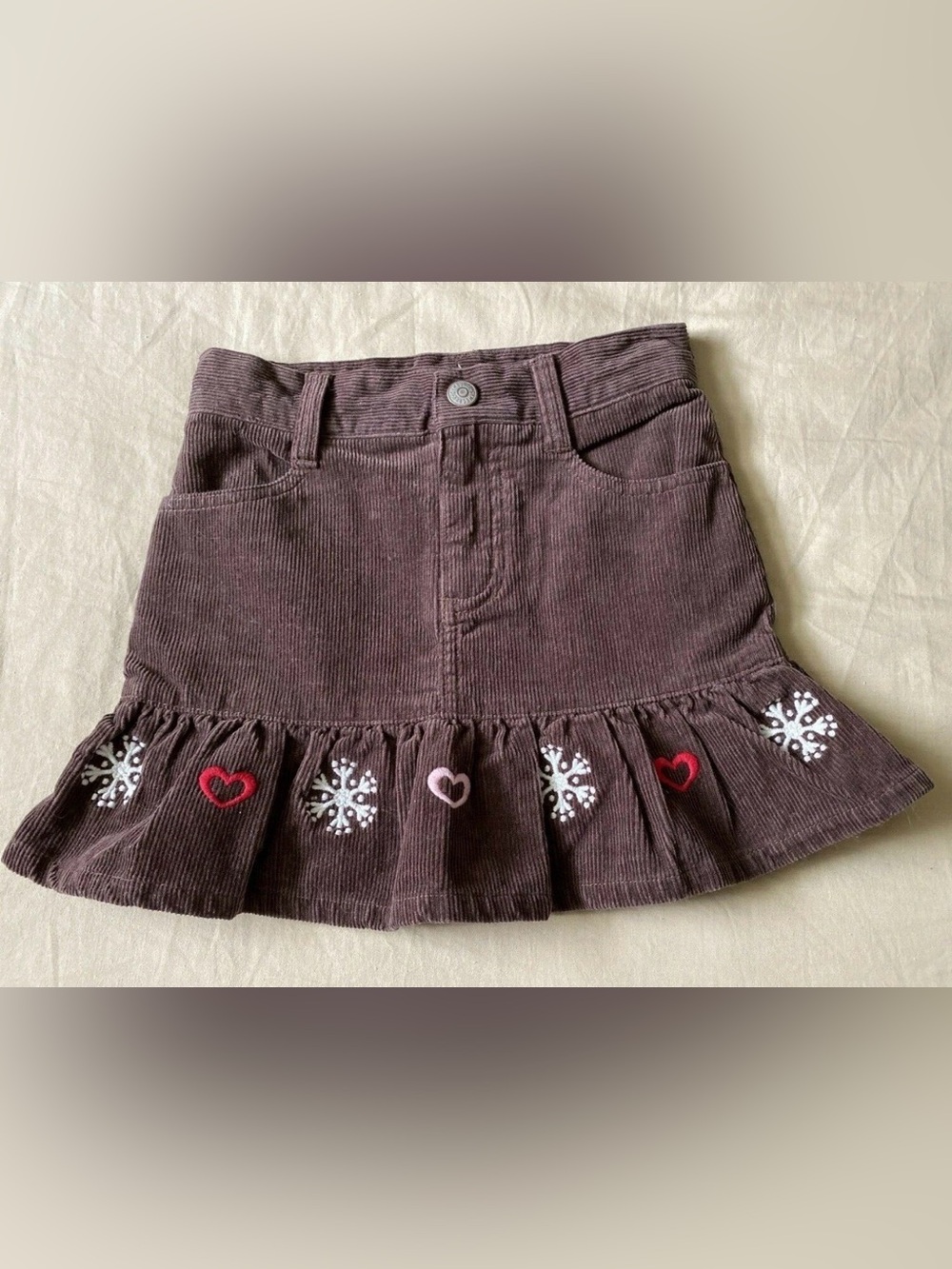 Gymboree Size 5 Brown Corduroy Winter Cheer Skirt/Skort